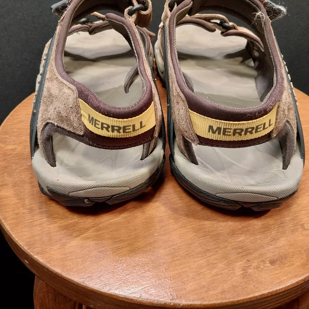 Merrell Kahuna III Mens Brown Suede Hiking Sandals Vibram Sole J033667 US 11